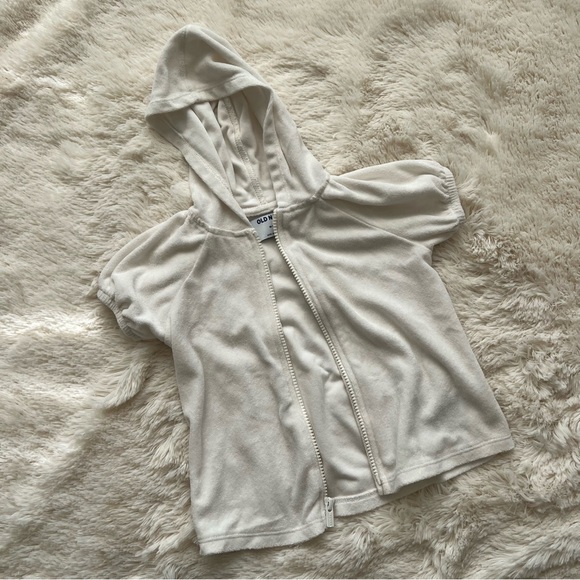 Old Navy White Puff Sleeve Hooded Swim Cover-Up Dress for Toddler Girls - Picture 1 of 4